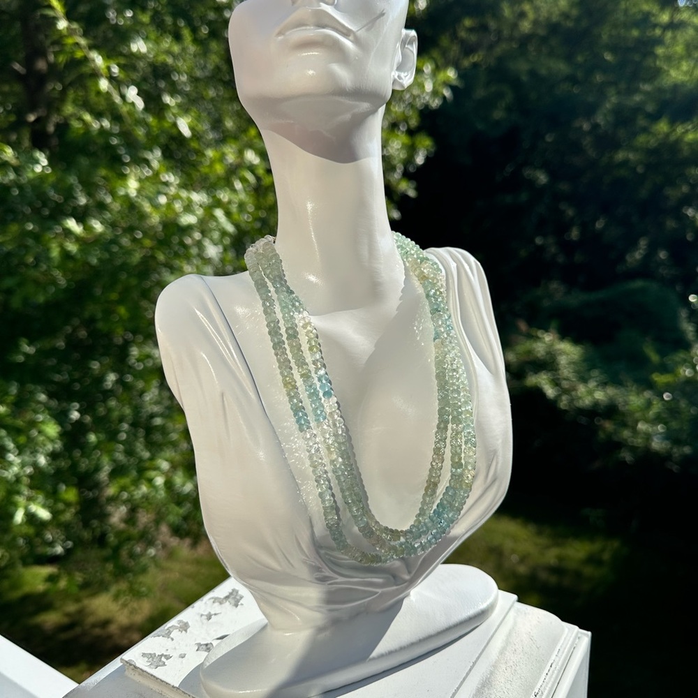 Pure Aquamarine stone necklace